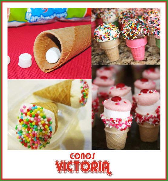 CONOS VICTORIA CON MALVAVISCOS (MARSHMALLOWS)